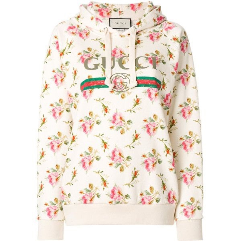 Gucci Ivory Floral Hoodie sweatshirt